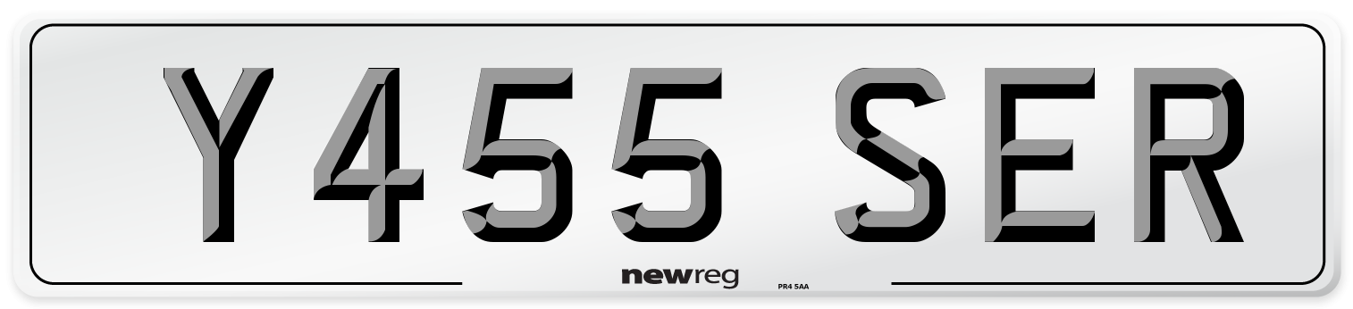 Y455 SER Number Plate from New Reg